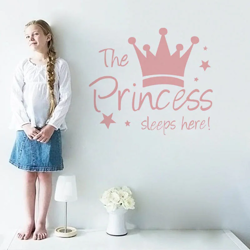 Princess Crown индивидуальное имя стикер девушки спальня пользовательские этикета