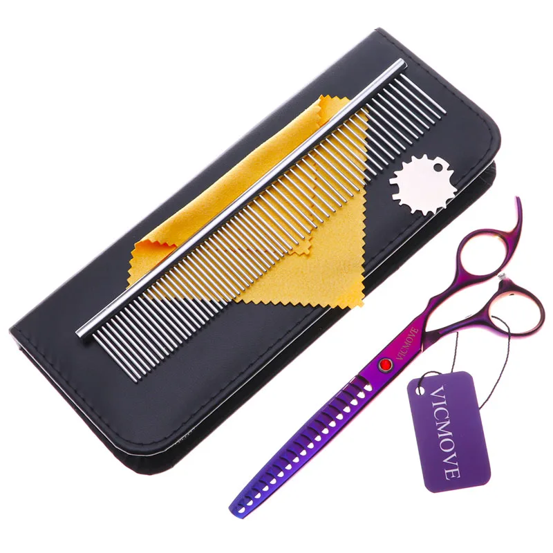 

VICMOVE 7.0 inch Stainless Steel Pet Thinning Scissors for Dog Grooming thinning rate 75%