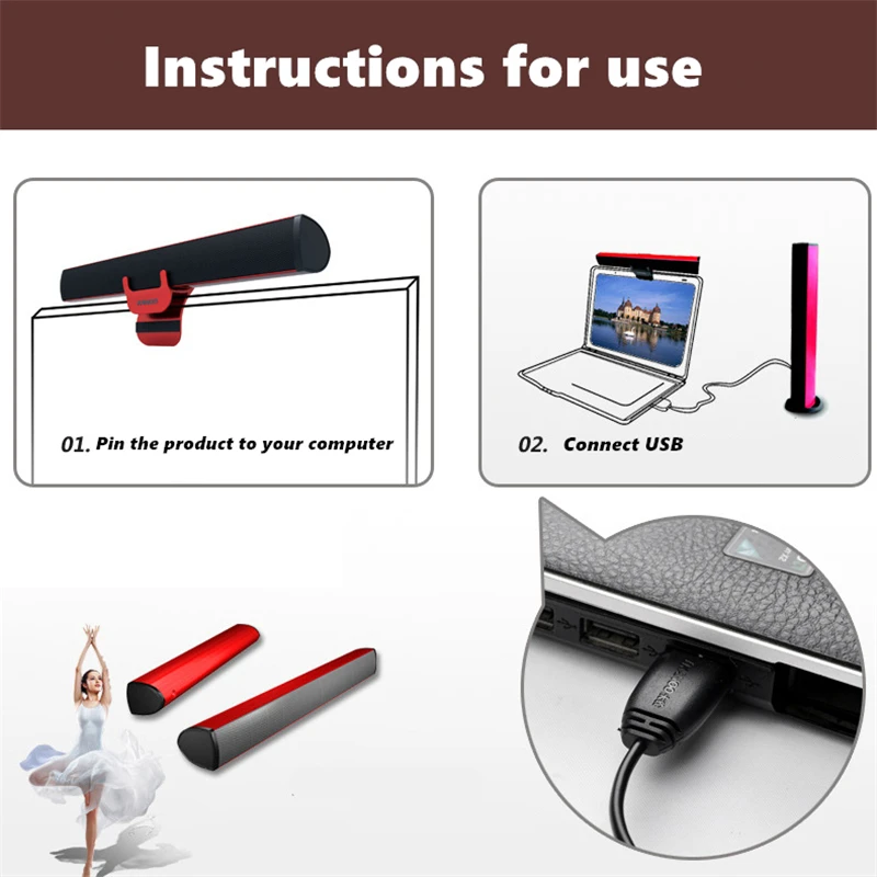 Ноутбук Настольный компьютер колонки встроенный Usb Звуковая карта портативный