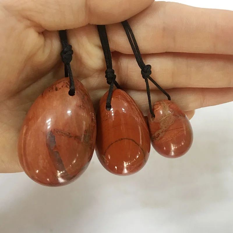 Натуральный Полированный Красный jaspe яйца jade Yoni для женщин kegel упражнения