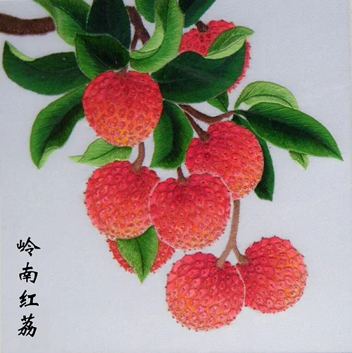 Size 35X35cm «Сделай сам» незавершенный шелк тутового шелкопряда Вышивка Сучжоу наборы печатные узоры рукоделие Наборы личи - Цвет: Size 35X35cm