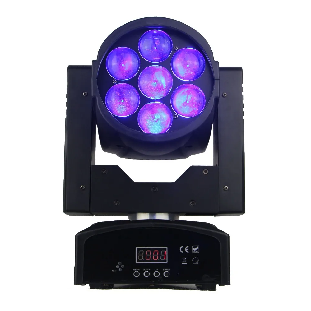 2 шт./лот Дискотека dj Освещение zoom wash 7*15 Вт RGBW 4in1 led смешивание цветов мини