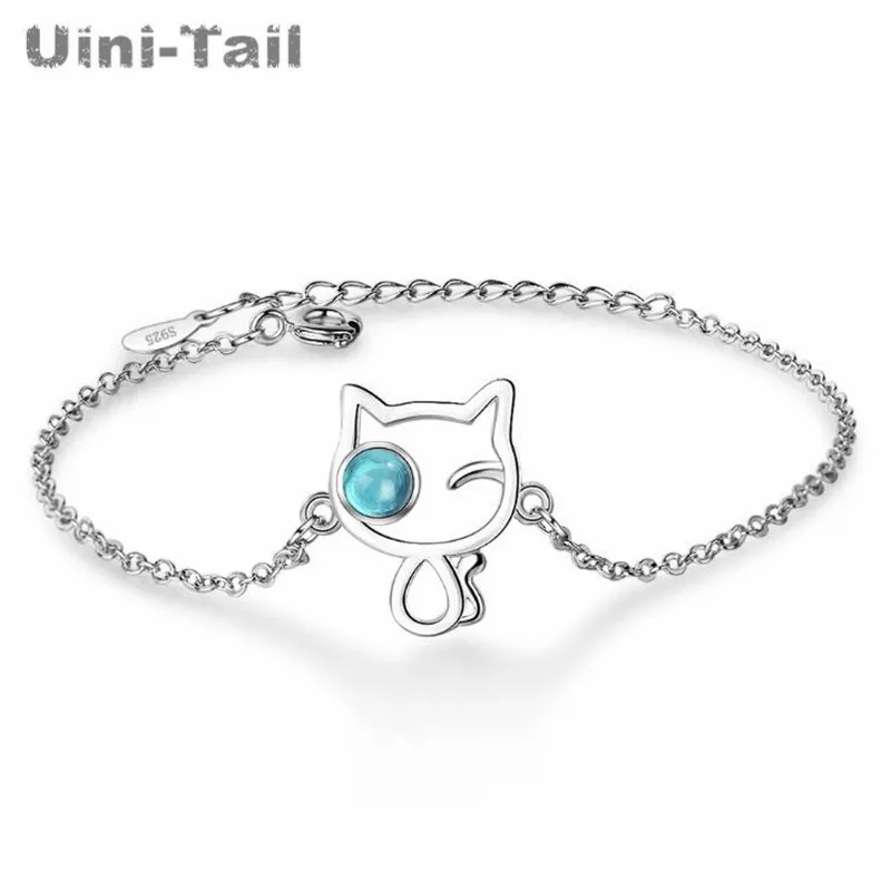 Uini-Tail 2019 новый список 925 Стерлинговое Серебро Кот браслет ниша дизайн синий