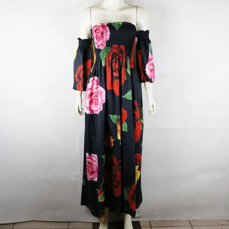 Fenghua Boho Летнее женское платье с открытыми плечами 2019 элегантные сексуальные