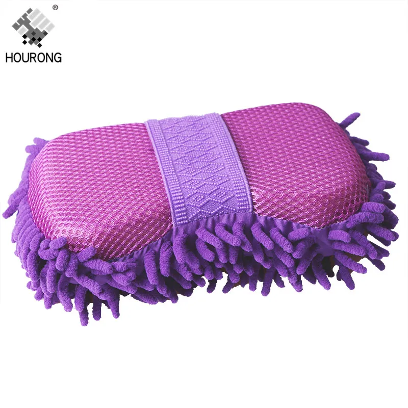 purple Супер перчатка для мытья машины волоконная синель, губка для чистки автомобиля, щетка для мытья окон, тряпка для мытья машины - Цвет: purple