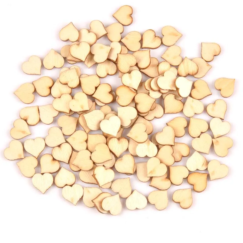 100pcs Mini Natural Heart pattern wooden Scrapbooking Carft for Home decoration diy Handmade 10mm MT1808 | Дом и сад