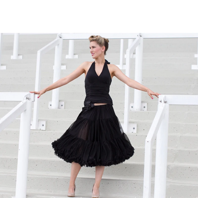 

15 PCS Wholesale Women Tulle Skirt Pleated Petticoat Lady Tutu Pettiskirt Custom 65cm long 2 layers Tulle 1 Lining Fluffy Soft