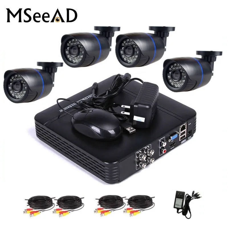 MSeeAD 1080N 4CH AHD DVR 4 шт. 2.0MP 1080P камера видеонаблюдения система наружного