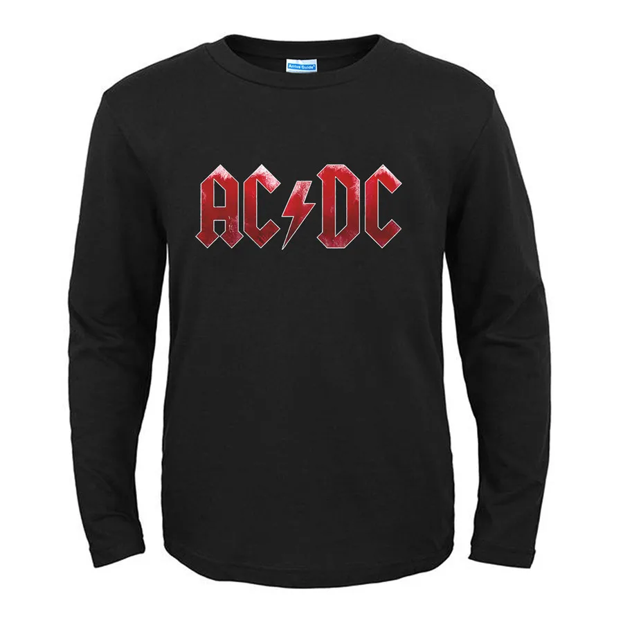 9 дизайнов винтажная ACDC AC/DC рок брендовая гитара Мужская и женская рубашка с длинными рукавами хэви-метал, панк стиль Фитнес тяжелый рок рокер