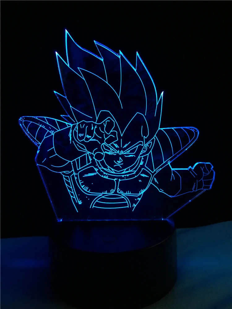 Dragon Ball Z сайан вежета USB светодиодный 3D лампа многоцветный Ночник декор настольное освещение подарок для спальни растительное безумье Rampage
