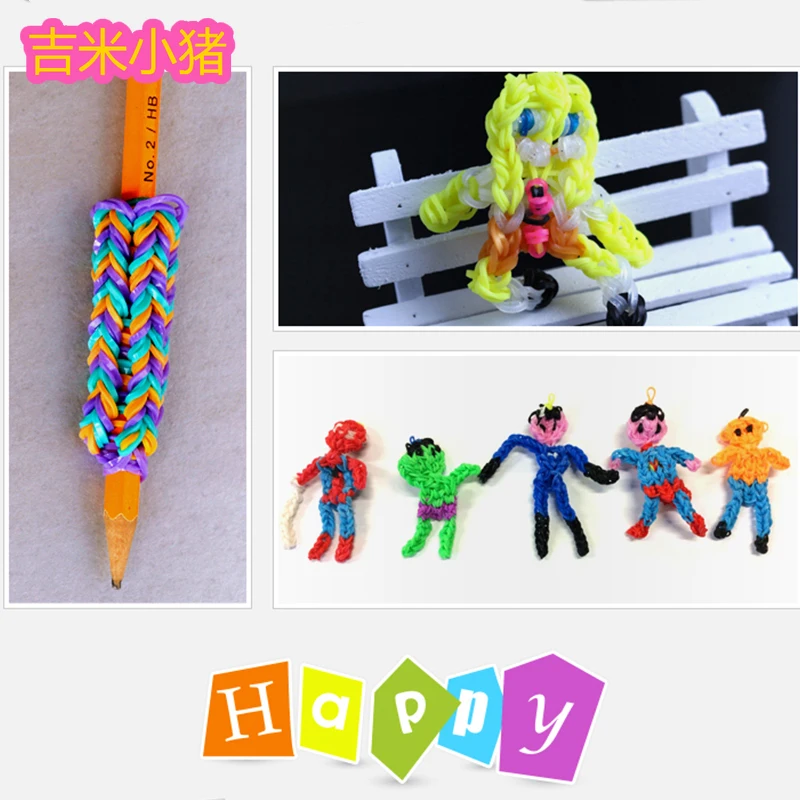 1500pcs rubber loom bands girl gift for children elastic band for weaving lacing bracelets toy 10 color box set for diy material free global shipping