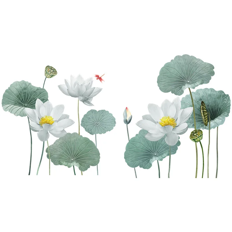 Самоклеющиеся настенные наклейки Lotus для гостиной дивана телевизора Декорации
