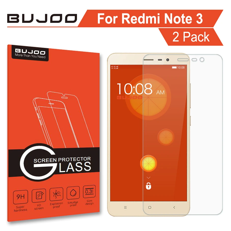2 упаковки 100% оригинальное прозрачное закаленное стекло BUJOO 2.5D 0 3 мм 9H для Xiaomi Redmi