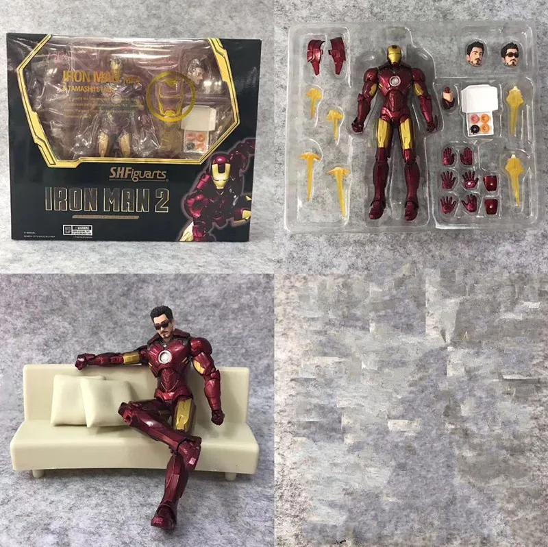 16 см Железный человек 2 Мстители MK4 TONY'S диван соединение из ПВХ подвижная