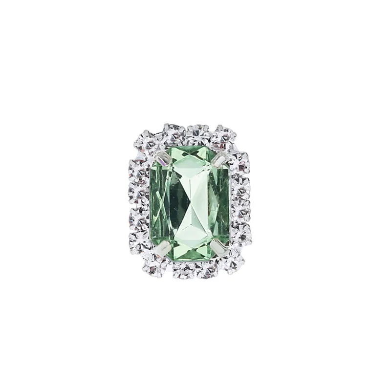 15 light green 19*15 мм акриловые прямоугольные Стразы с плоским основанием 10 шт./лот(BTN-5673 - Цвет: 15 light green