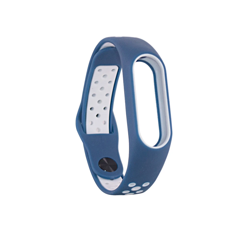 Сменный силиконовый ремешок для Xiaomi mi Band 2 для mi band 2, спортивный ремешок, браслет для Xiao mi Band 2, умный ремешок, аксессуары - Цвет: white blue