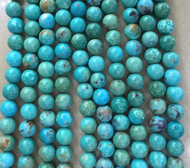 8mm Turquoise Очень стильные натуральные зеленые бирюзовые китайские Hubei оригинальные натуральные неокрашенные свободные бусины, лечебная сила, ювелирные изделия, отличный подарок - Цвет: 8mm Turquoise