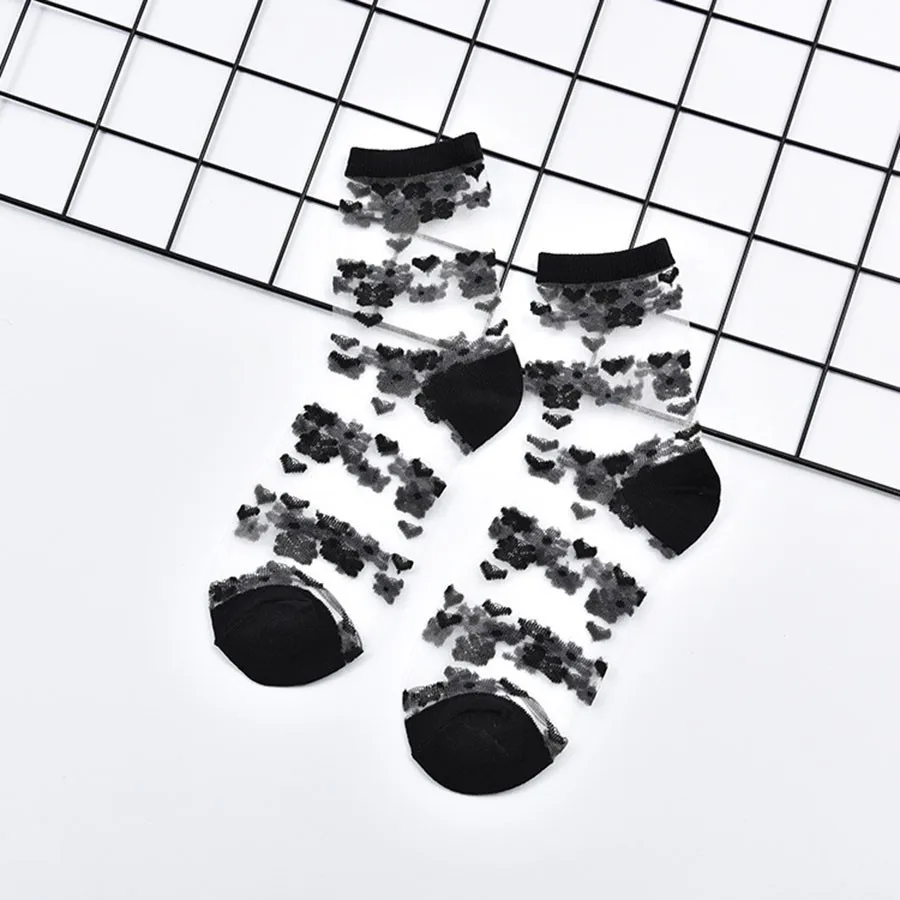 Харадзюку прозрачное Сетчатое Повседневное платье женские летние модные носки в