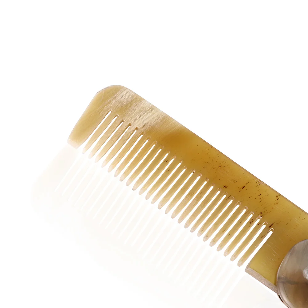 1 шт. натуральный цвет рог яка расческа складной карманный зажим усы борода