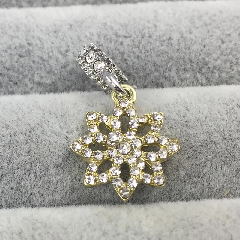 Ледяные цветы прозрачный хрустальный кулон Европейские Бусины подходящие