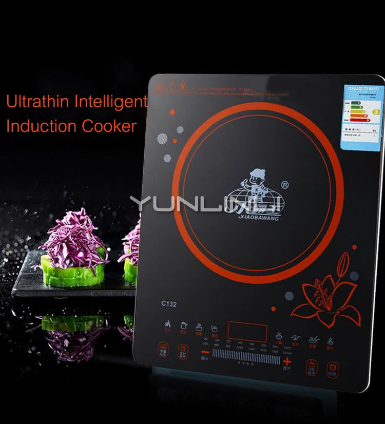 Индукционная плита домашняя электромагнитная 220 В сенсорного типа ультратонкая