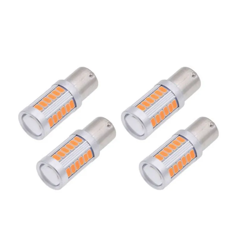 4 шт. Amber 1156PY BAU15S PY21W светодиодный 33SMD Автомобильный задний поворотник, сигнал поворота, стробоскоп, светильник 12 В