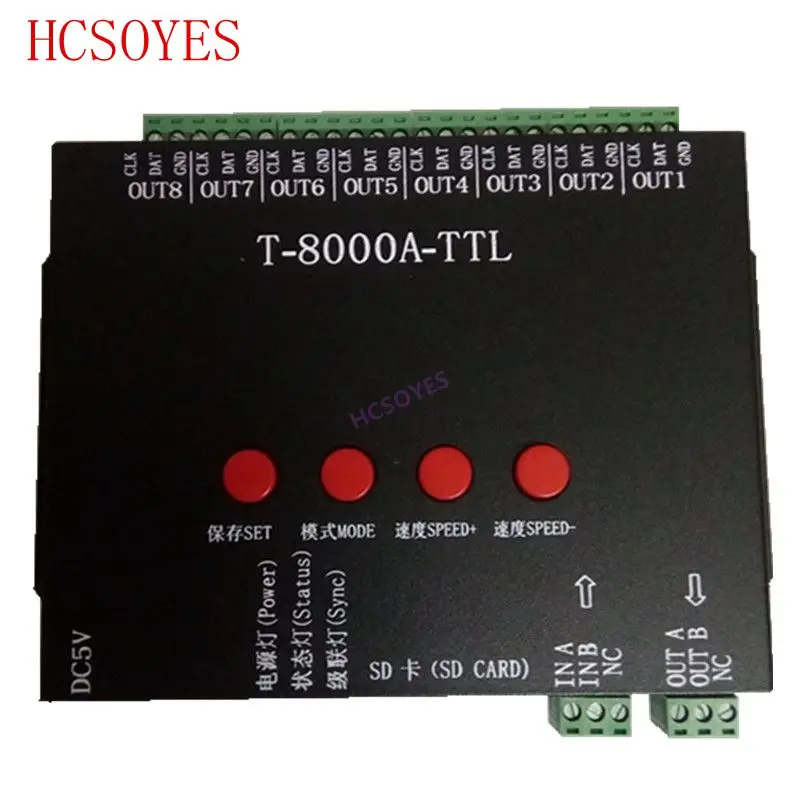 Светодиодный контроллер T 8000A TTL 8192 пикселей rgb для ws2812b/WS2811/WS2813/ TM1804/LPD6803 /DMX512