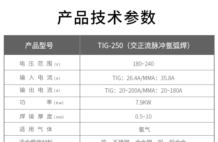 Redbo TIG-250 Digital Model 220V Argon arc welding High efficiency Long time wleding