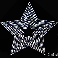2pclot multi layer star iron on transfer patches hot fix rhinestone motif designs star stickers flatback hot fix rhinestone