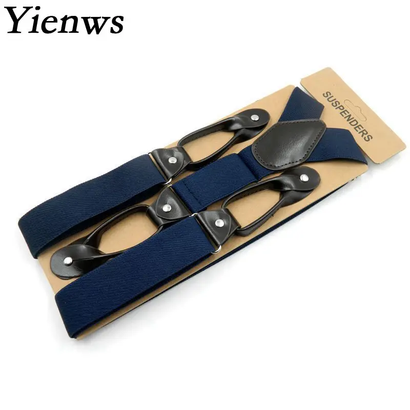 Подтяжки Yienws из черной кожи для мужчин 120 см|mens braces for trousers|men bracesbraces trousers |