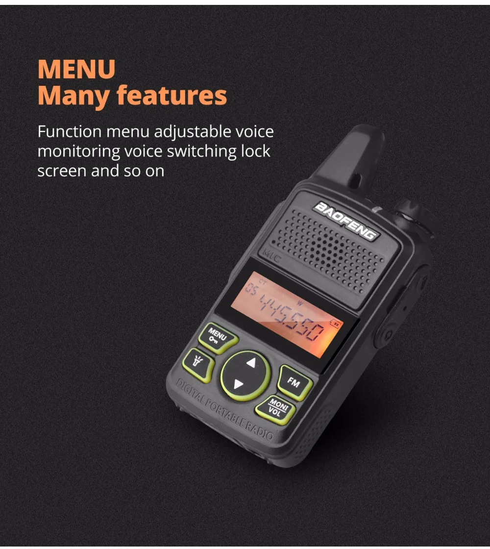 Baofeng T1 мини рация BF-T1 Портативная радиостанция UHF 400-470mhz 20CH FM PTT BF T1 Портативная радиостанция