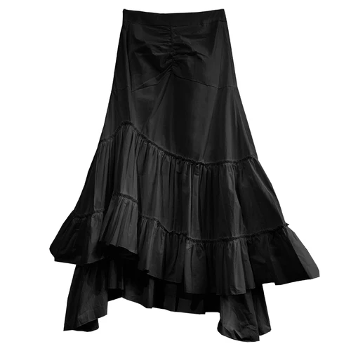 black SuperAen Новая модная женская юбка, хлопок, сплошной цвет, Дикие повседневные женские юбки, нестандартные, весна, европейская юбка для женщин - Цвет: black