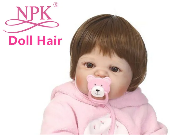 NPK кукла Детский парик из настоящих волос сделай сам полный силикон Reborn Boy липкий