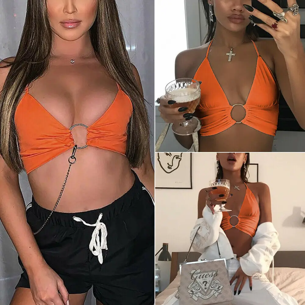 2019 Women's Cut-Out Sexy Club Vest Crop Tank Tops Female Casual Party Fashion Bras Bustier Sleeveless Top Summer Outfits | Женская