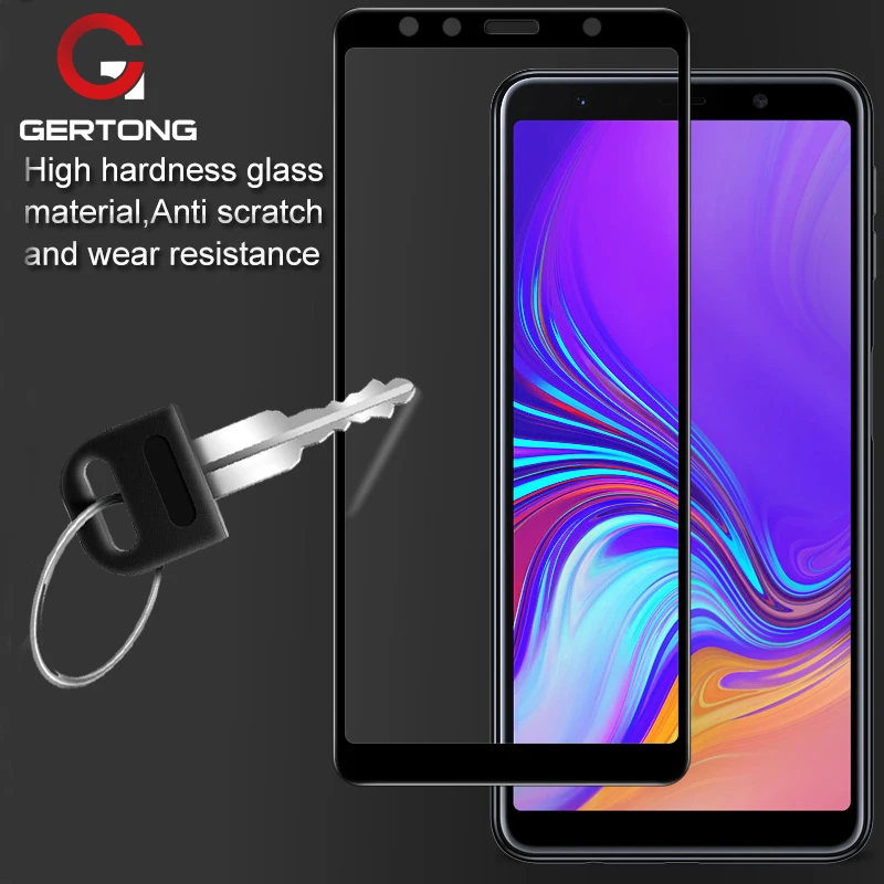 Полное покрытие Защитное стекло для Samsung Galaxy A7 2018 защитное закаленное SM A750F защита