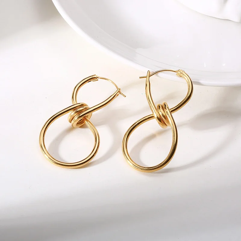 Женские серьги-гвоздики Twist Infinity из нержавеющей стали, стильные модные женские ювелирные изделия