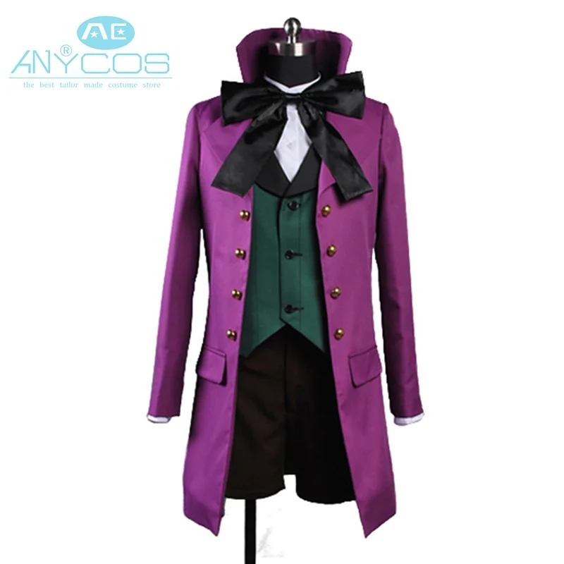 Черный Батлер 2 II Алоис транци Униформа фиолетовое пальто куртка брюки рубашка