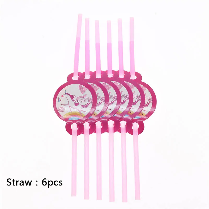 Straw10pcs День Рождения вечерние Детские Фламинго вечерние украшения День Святого Валентина мультфильм одноразовая посуда набор принадлежностей - Цвет: Straw10pcs