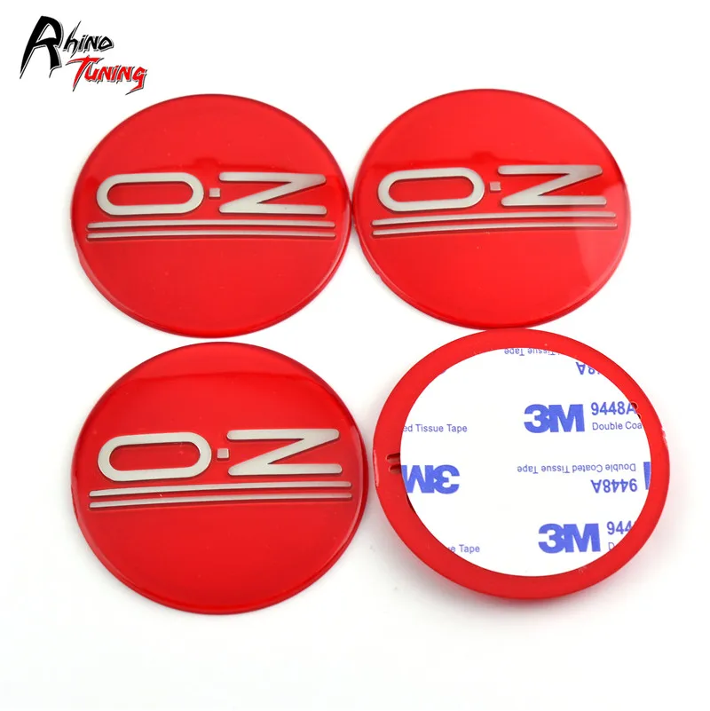 

4pcs 61mm OZ O.Z Emblem Sticker Wheel Center Cap Badge Decals Car Hub Cover Stickers Red ABS Plastic