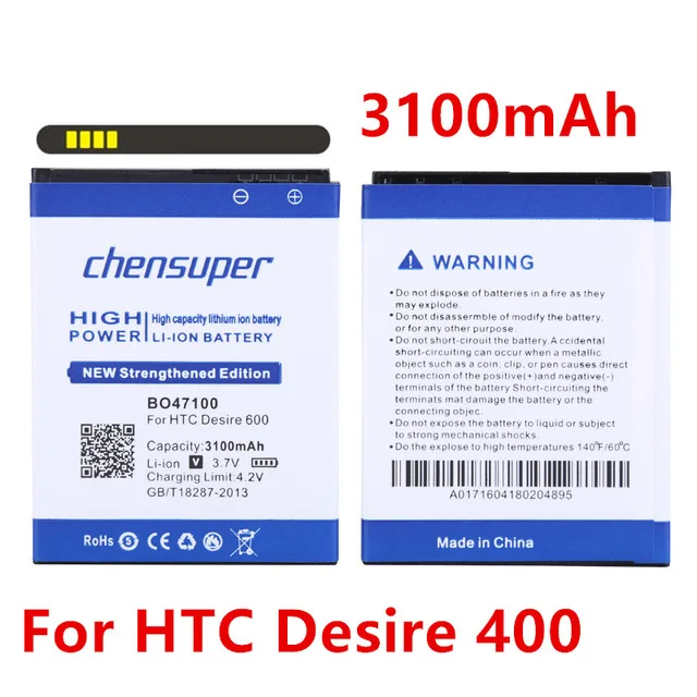 Новый 3100mAh BM60100 для HTC Desire 400 (Dual) 500 506e 600 606W T606W T608T T609D Z4 One SC/ST/SU C525c C525E T528d