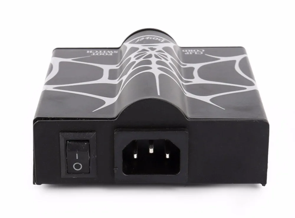 

New Black Spider Web Tattoo Equipment Fittings Foot Switch Power Supply Plug Voltage Regulator