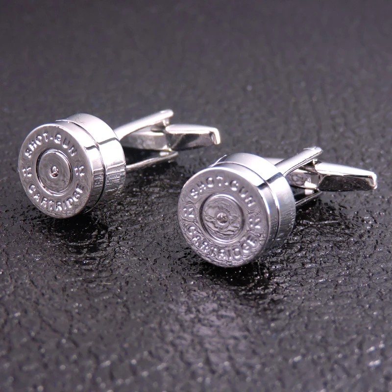

HYX Luxury shirt cufflinks for mens Brand cuff buttons Silvery bullet cuff link High Quality Stainless steel abotoaduras Jewelry