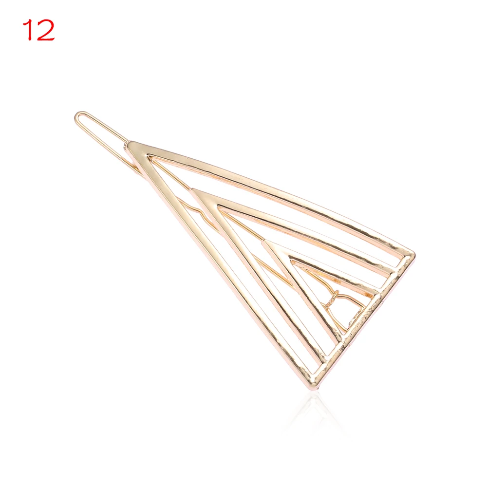 Triangle 1 шт., новинка, модная женская заколка для волос с треугольниками, металлический геометрический сплав, луна, круг, заколка для волос, заколка для девочек, инструмент для укладки волос - Цвет: Triangle