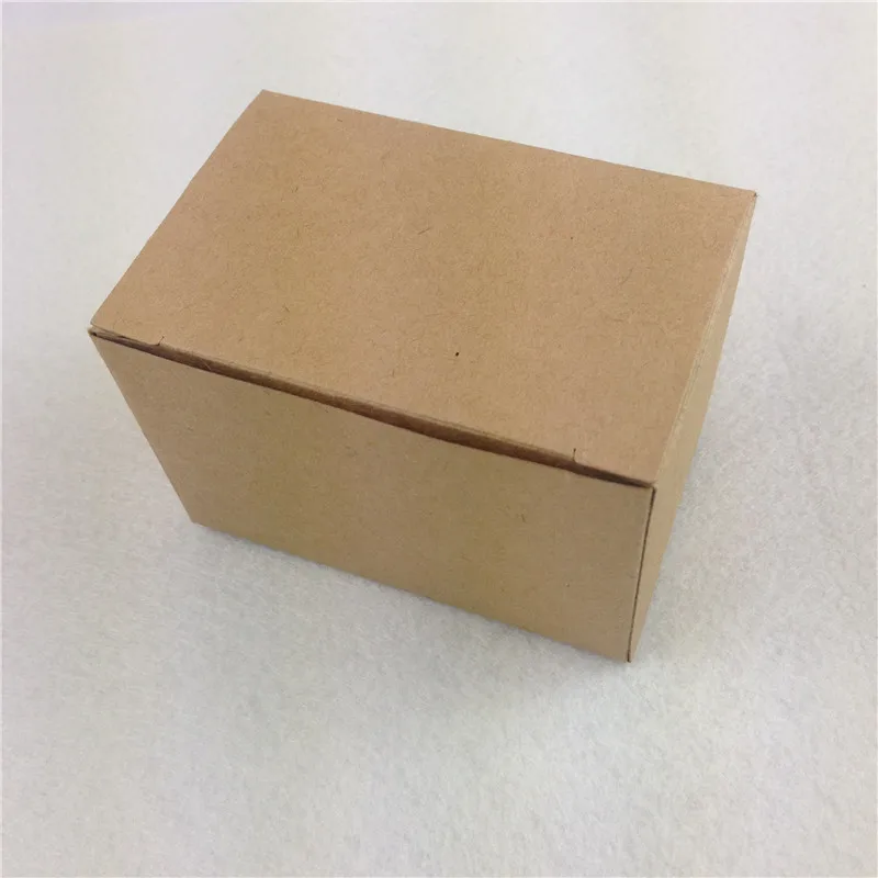 24 шт./лот 9x6x6 см коричневая крафт-бумажная коробка для карт Бесплатная желтая
