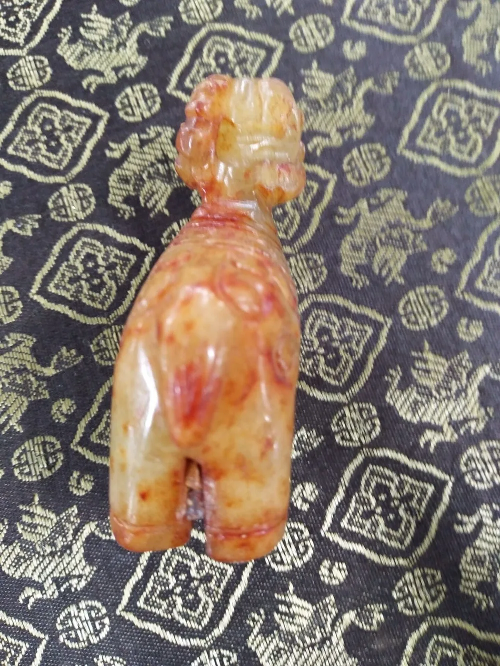 Старинная Нефритовая резьба ручной резной станции овец и отправляется пожилым