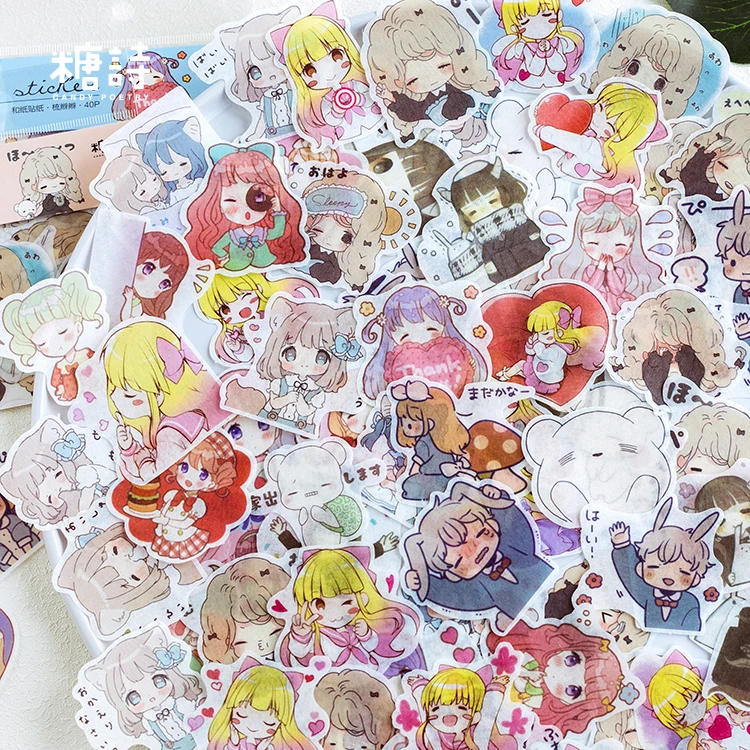 40 шт./лот милая девушка серии тема бумажный стикер подарок DIY Kawaii Скрапбукинг