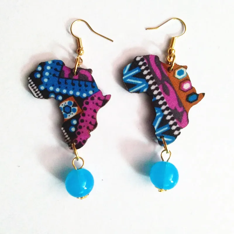 Модные серьги с картой в африканском стиле для женщин аксессуары карт Африки