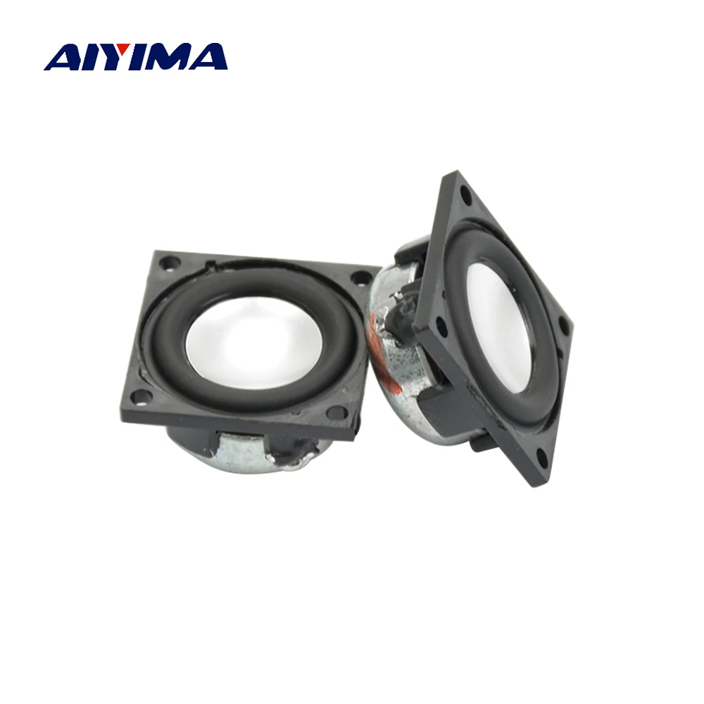 AIYIMA 2 шт. 24 мм Полнодиапазонный звуковой динамик 4 Ом Вт квадратный громкий DIY Мини