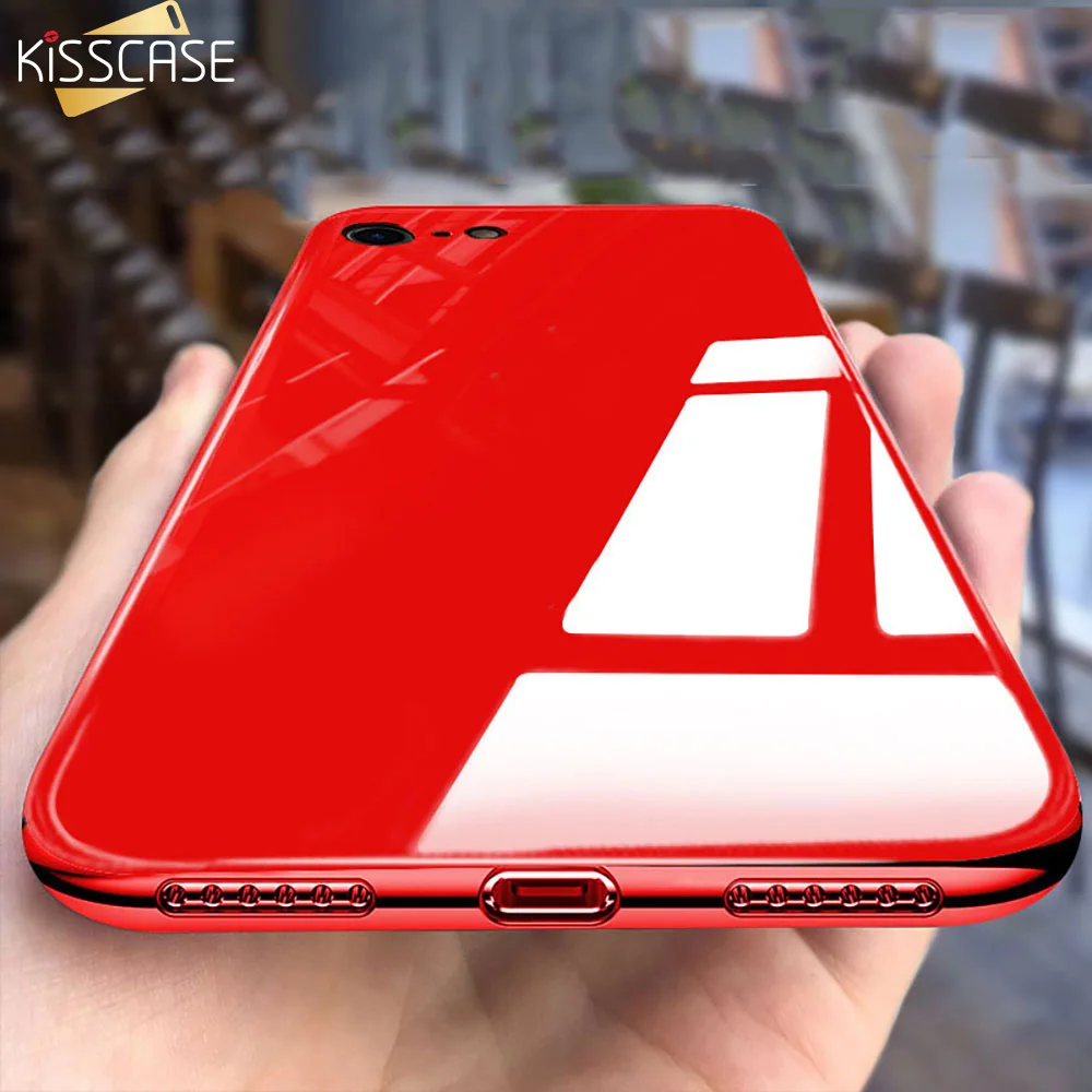 Роскошный прозрачный чехол KISSCASE для iPhone 7 8 6 Plus зеркальный XS XR XSMAX стеклянный |