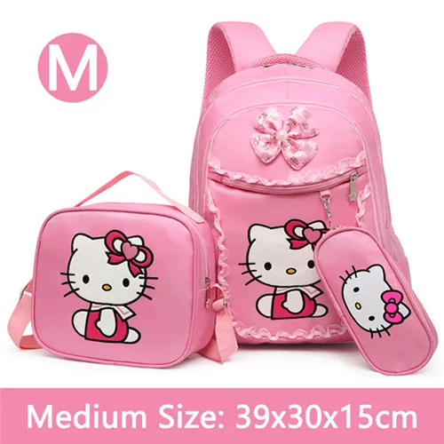 39x30x15cm Розовый рюкзак My Melody Kitty Cat для девочек, школьная сумка с ланчем и пеналом, комплект из 3 предметов для детей, сумки для начальной школы - Цвет: 39x30x15cm